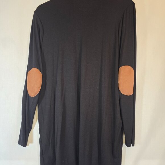 Black lightweight Cardigan with Suede Elbow patches - Picture 4 of 4
